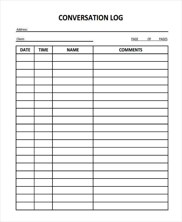 Employee Record Of Conversation Template