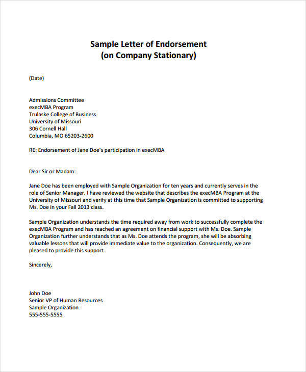 company endorsement letter sample1