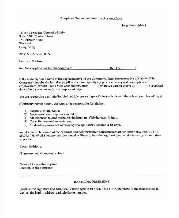 company endorsement letter for visa1