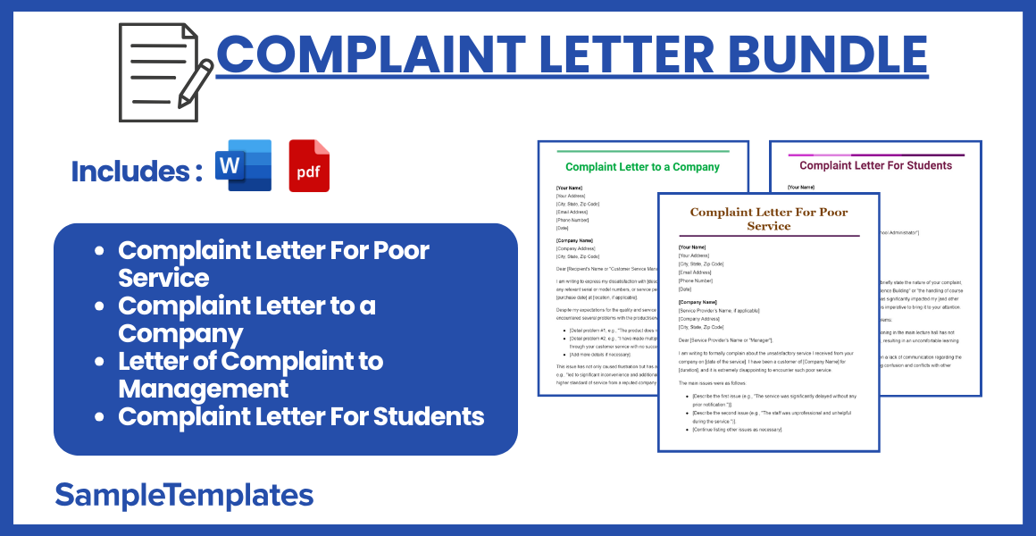 complaint letter bundle