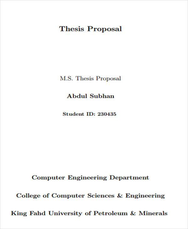 thesis project proposal computer engineering