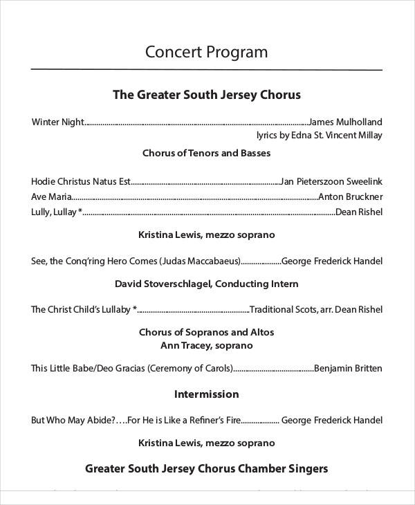 concert event program