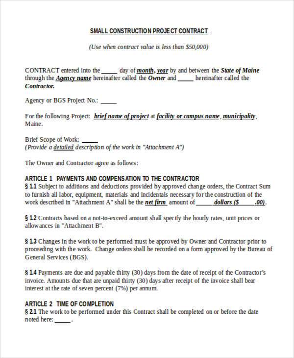 Project Management Contract Template Database Project Management Contract Template Database