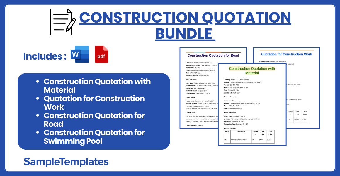 construction quotation bundle 