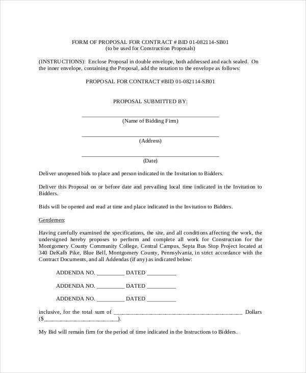 contract for proposal bidding2