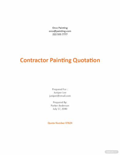 contractor painting quotation template