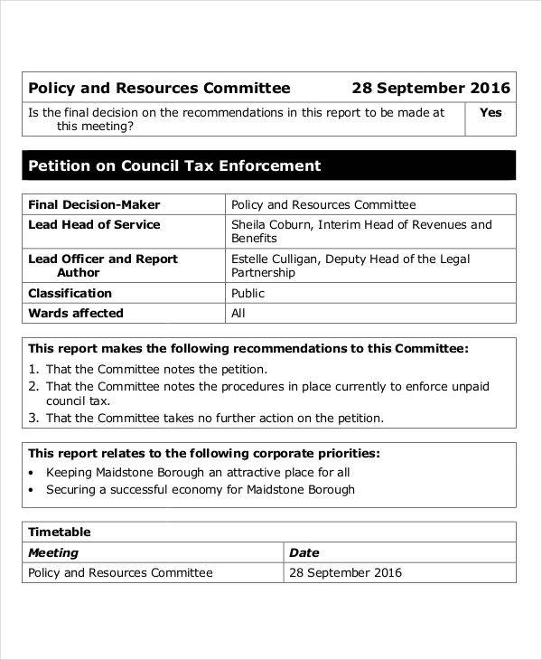 council tax petition