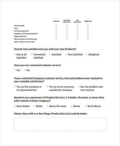customer product survey template