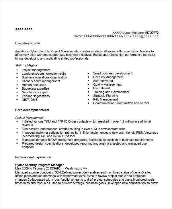 FREE 52 Manager Resume Templates In MS Word