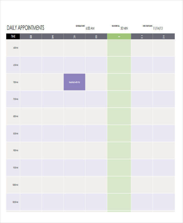 FREE 6 Appointment Calendar Templates In MS Word PDF Google Docs