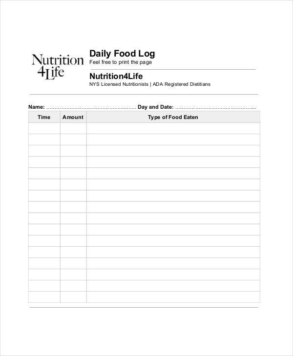 daily food log1