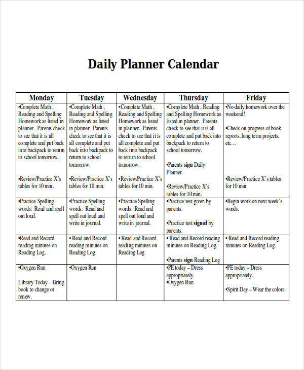 daily planner calendar4