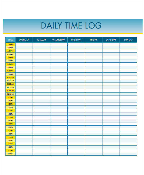 Time Chart Template Hq Printable Documents | Images and Photos finder