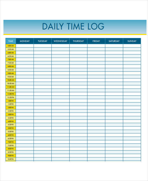 FREE 22 Time Log Templates In PDF