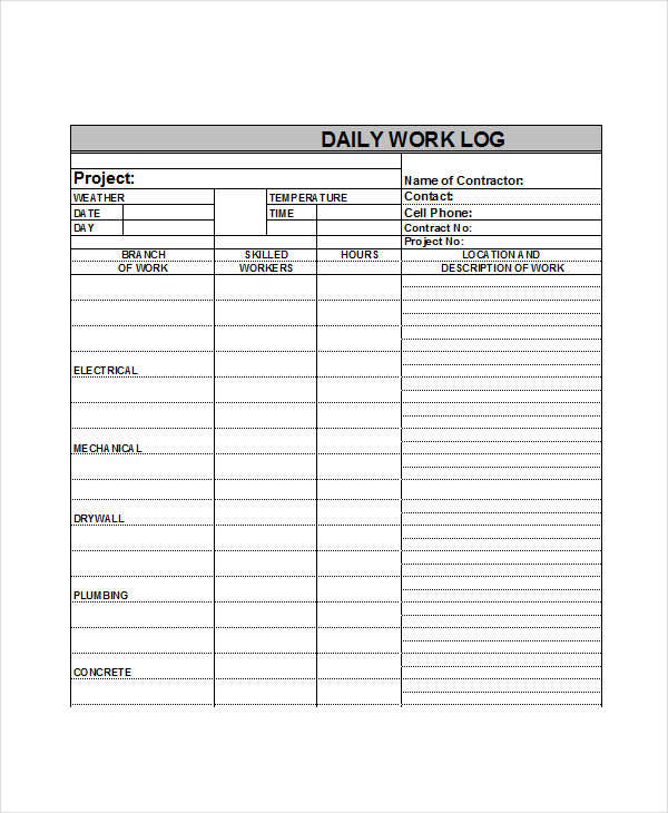 daily work log1