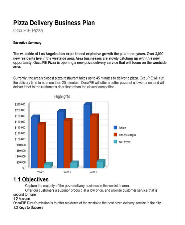 delivery service business plan sample