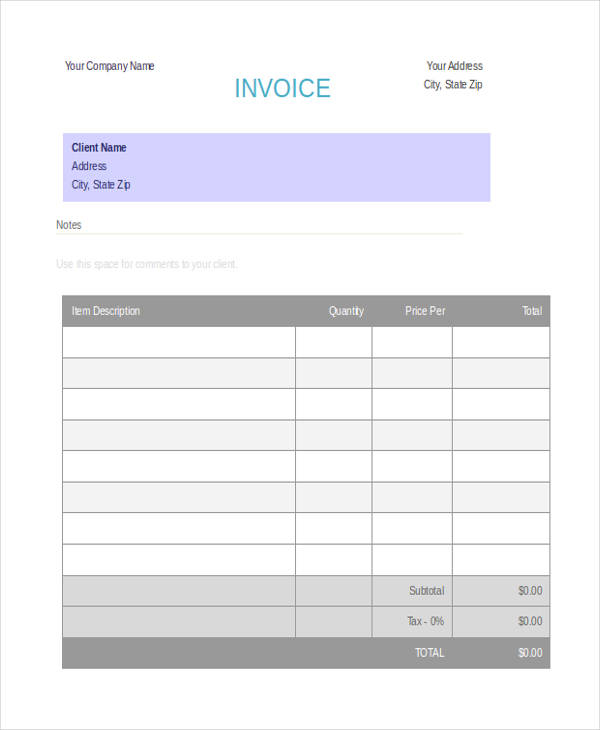 FREE 5+ Deposit Invoice Templates in MS Word PDF