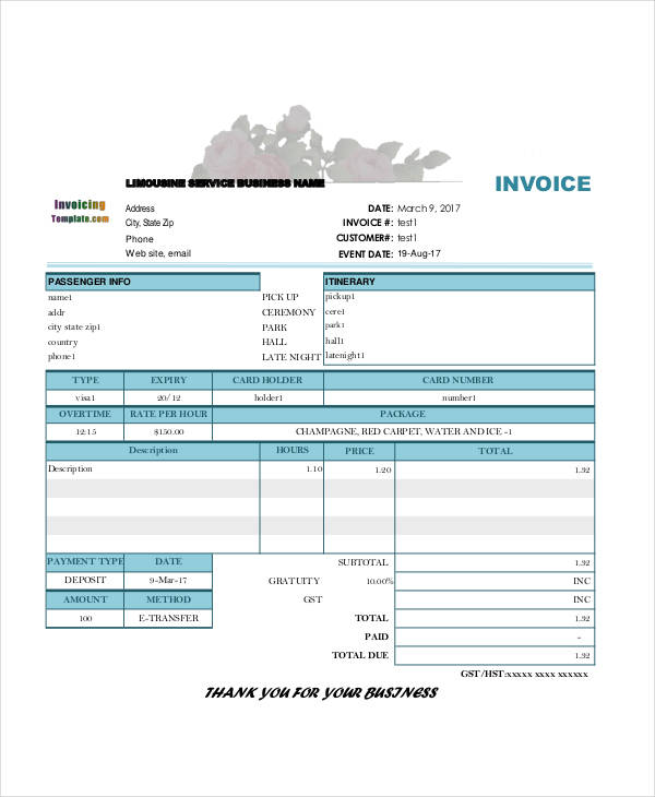 FREE 5+ Deposit Invoice Templates in MS Word PDF