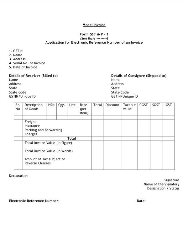 invoice legal form Sample,  6  Format Invoice  Draft Free Format Example,