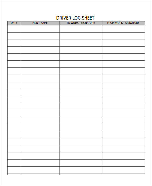 Driver List Excel Template
