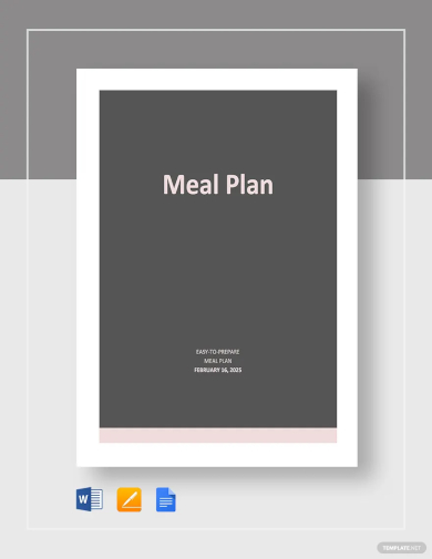 editable meal plan template