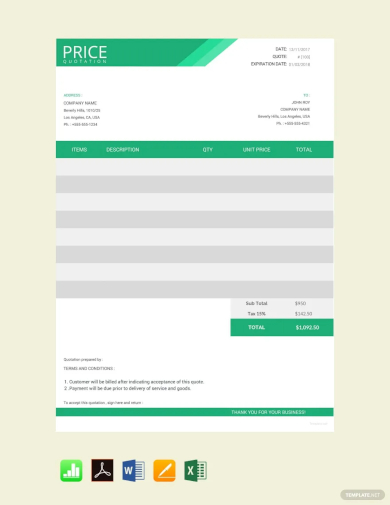 FREE 13 Design Quotation Sample Templates In AI PDF Google Docs 