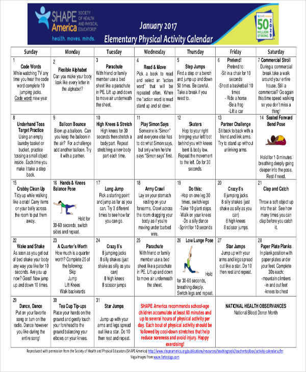 FREE 13 Activity Calendar Templates In MS Word Google Docs Pages PDF