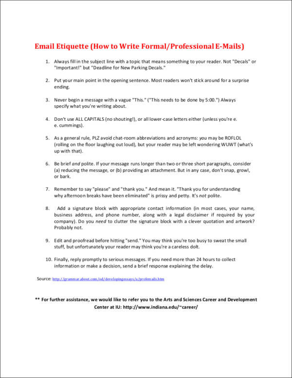 email etiquette how to write formal professional e mail