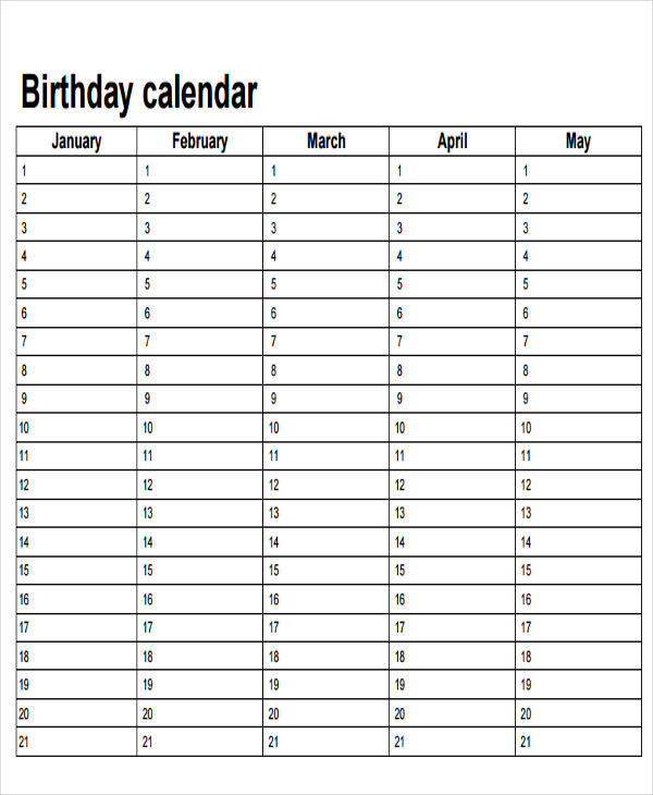 FREE 29+ Calendar Samples & Templates in PDF