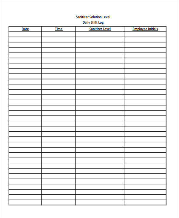 Printable Daily Time Log Template