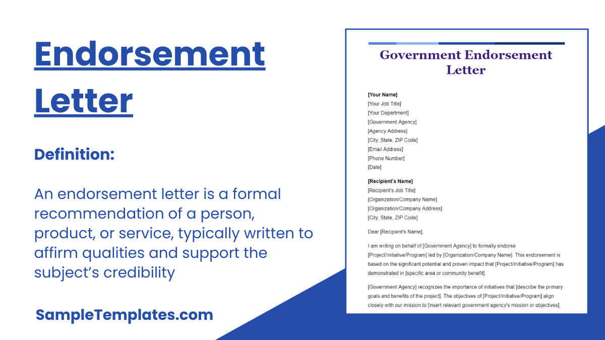 Endorsement Letter