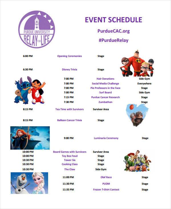 event program schedule