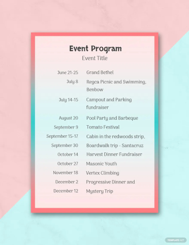 event program template