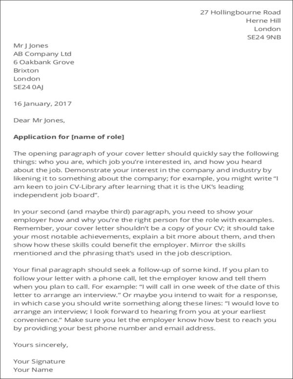 example of cover letter layout for 2017