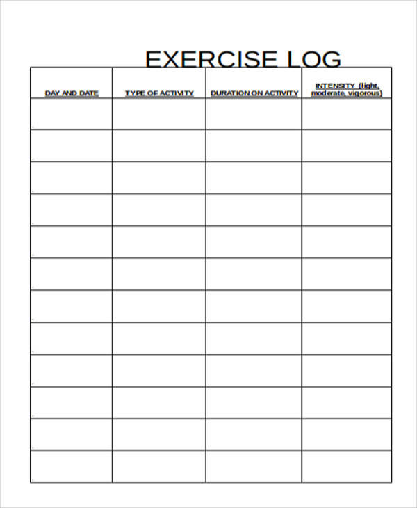 exercise log sheet1