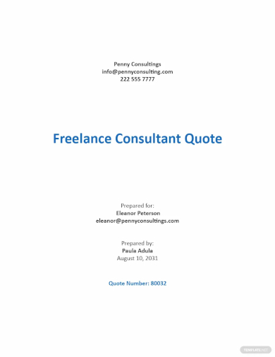 free freelance consultant quotation template