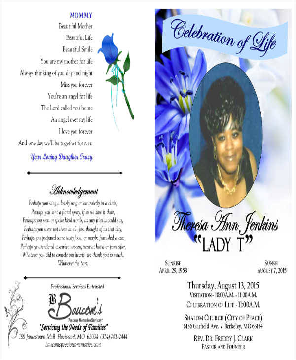 sample obituary for mother pdf