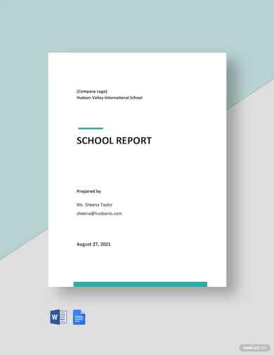 free sample school report template