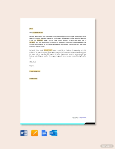 free thank you for your support letter to boss template