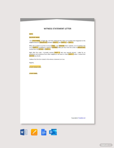 free witness statement letter template