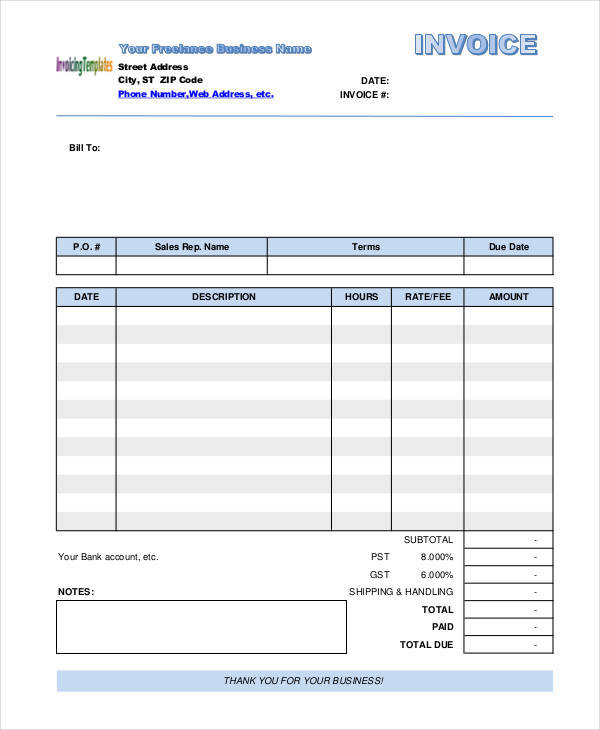 FREE 7+ Job Invoice Templates in MS Word | PDF