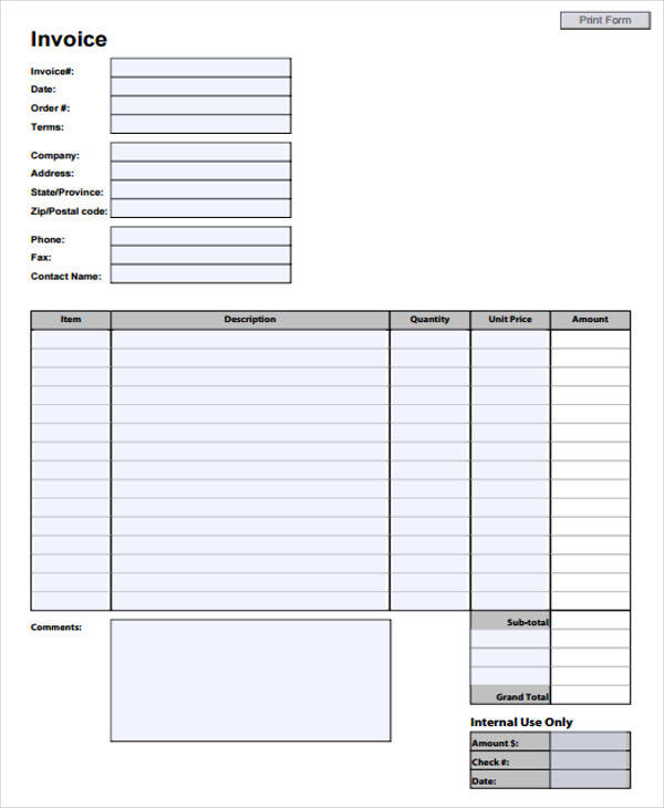 general business invoice