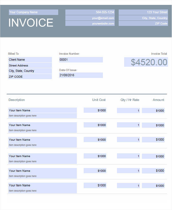 generic billing invoice