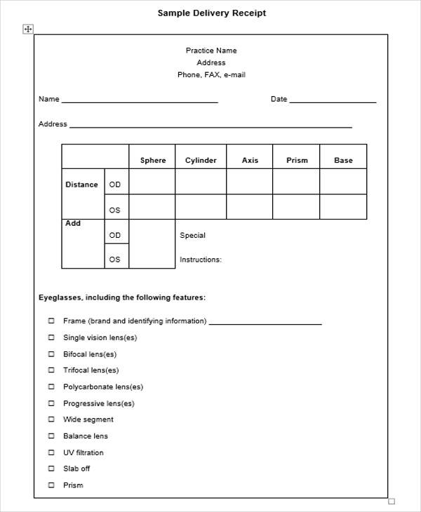 FREE 8 Delivery Receipt Templates In MS Word Apple Pages Google Docs