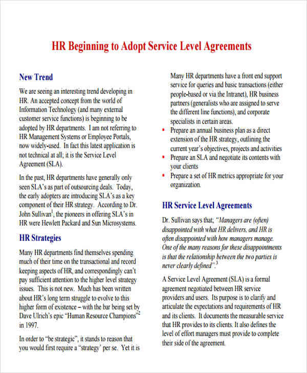 hr service level agreement1