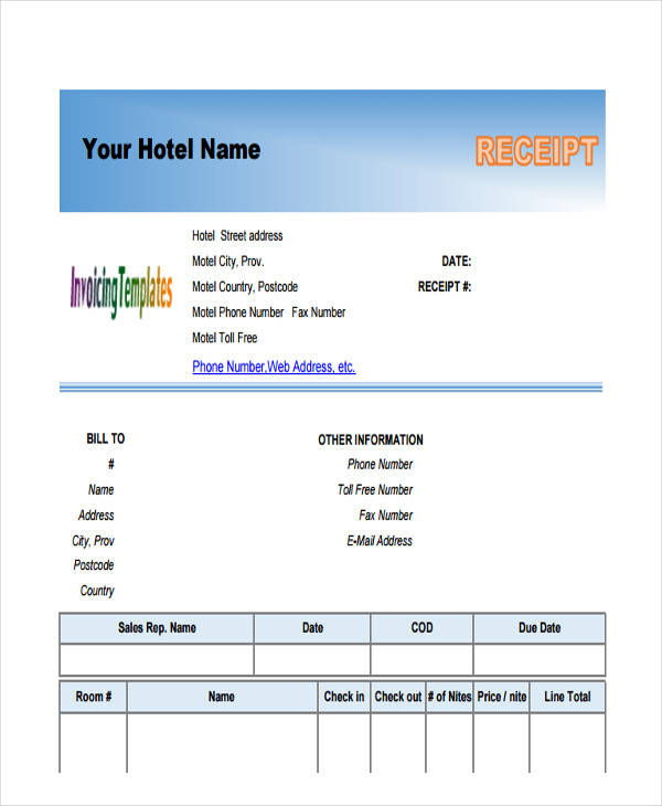 hotel bill invoice