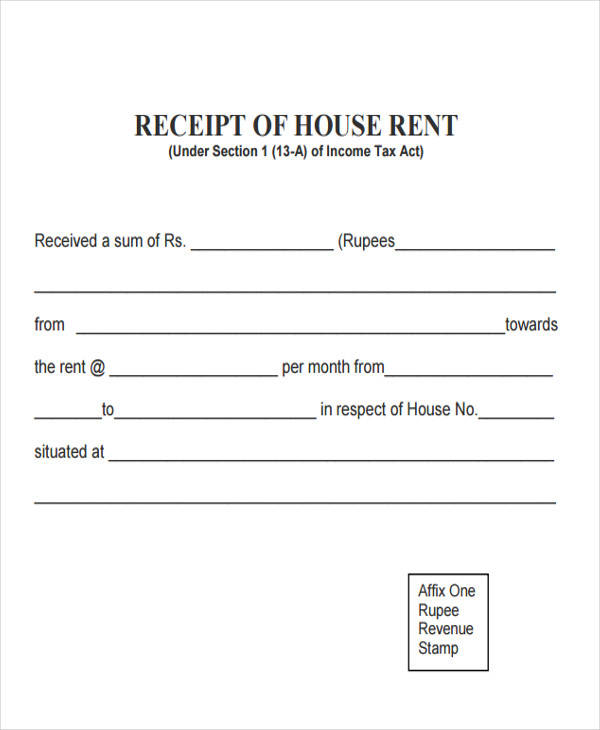 house rent receipt for income tax pdf