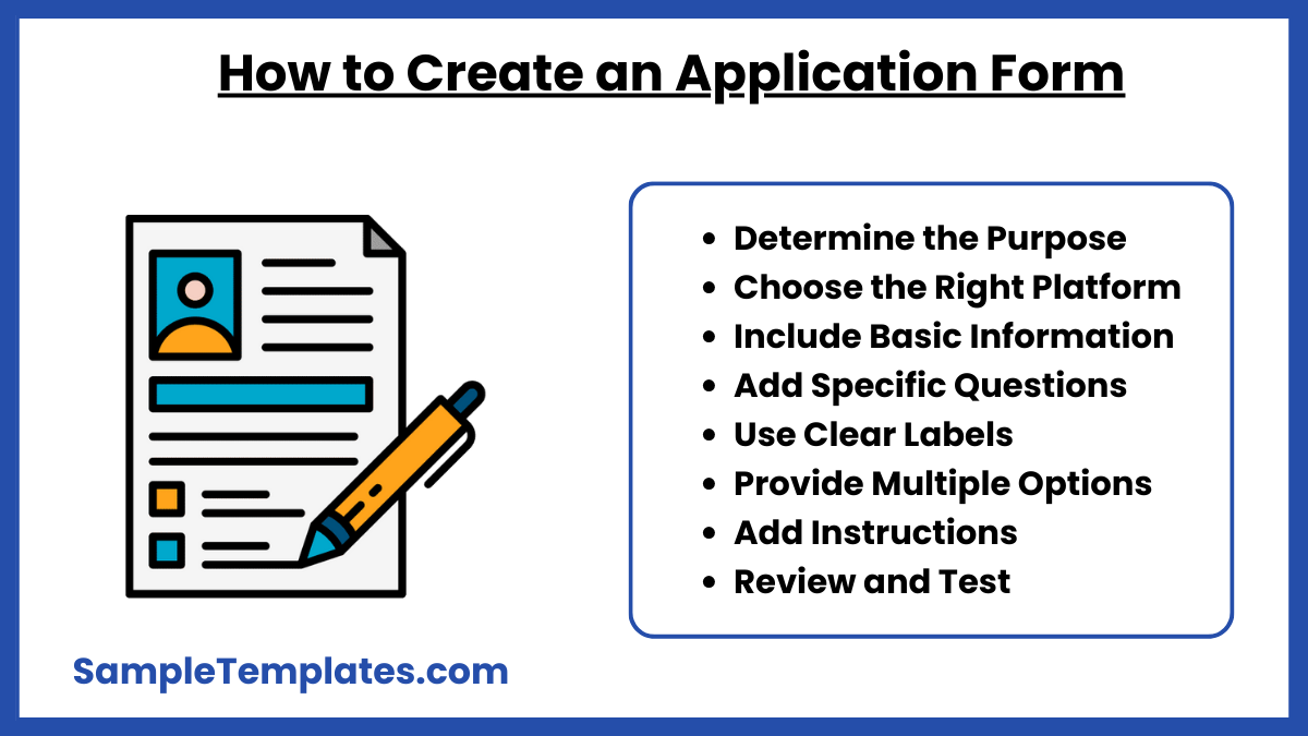 how to create an application form