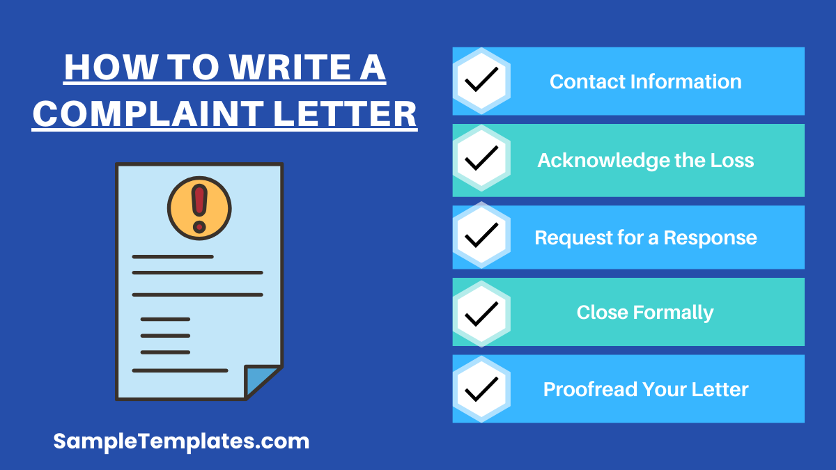 how to write a complaint letter