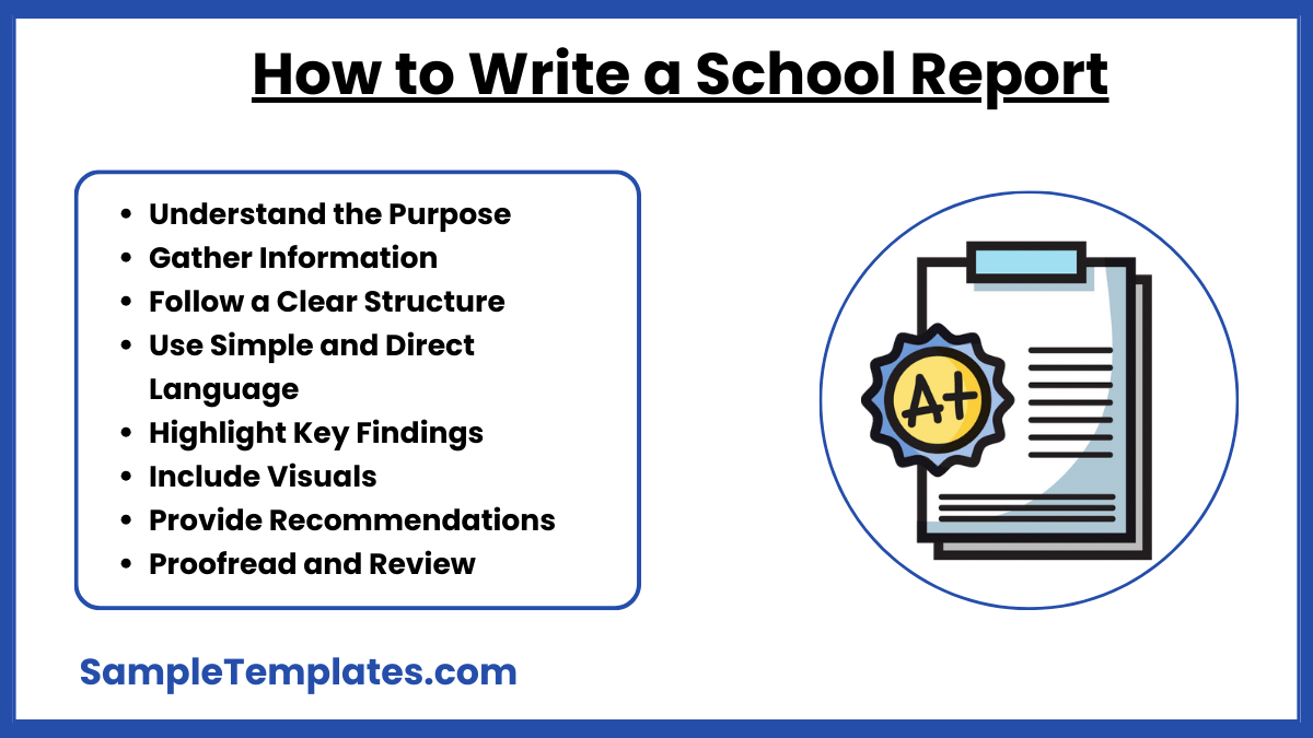 how to write a school reports